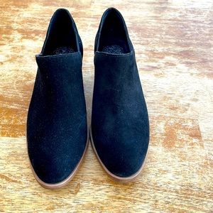 Vince Camuto black suede booties, $50